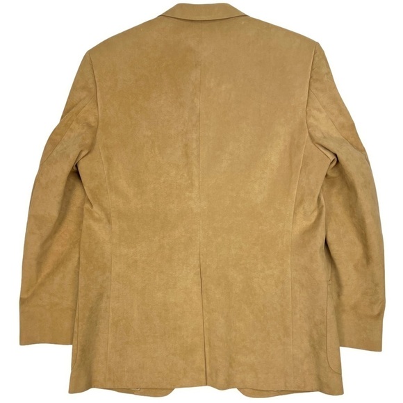 Vintage Neiman Marcus Men's Suede 2 Button Blazer Tan Size 42 - Picture 2 of 11